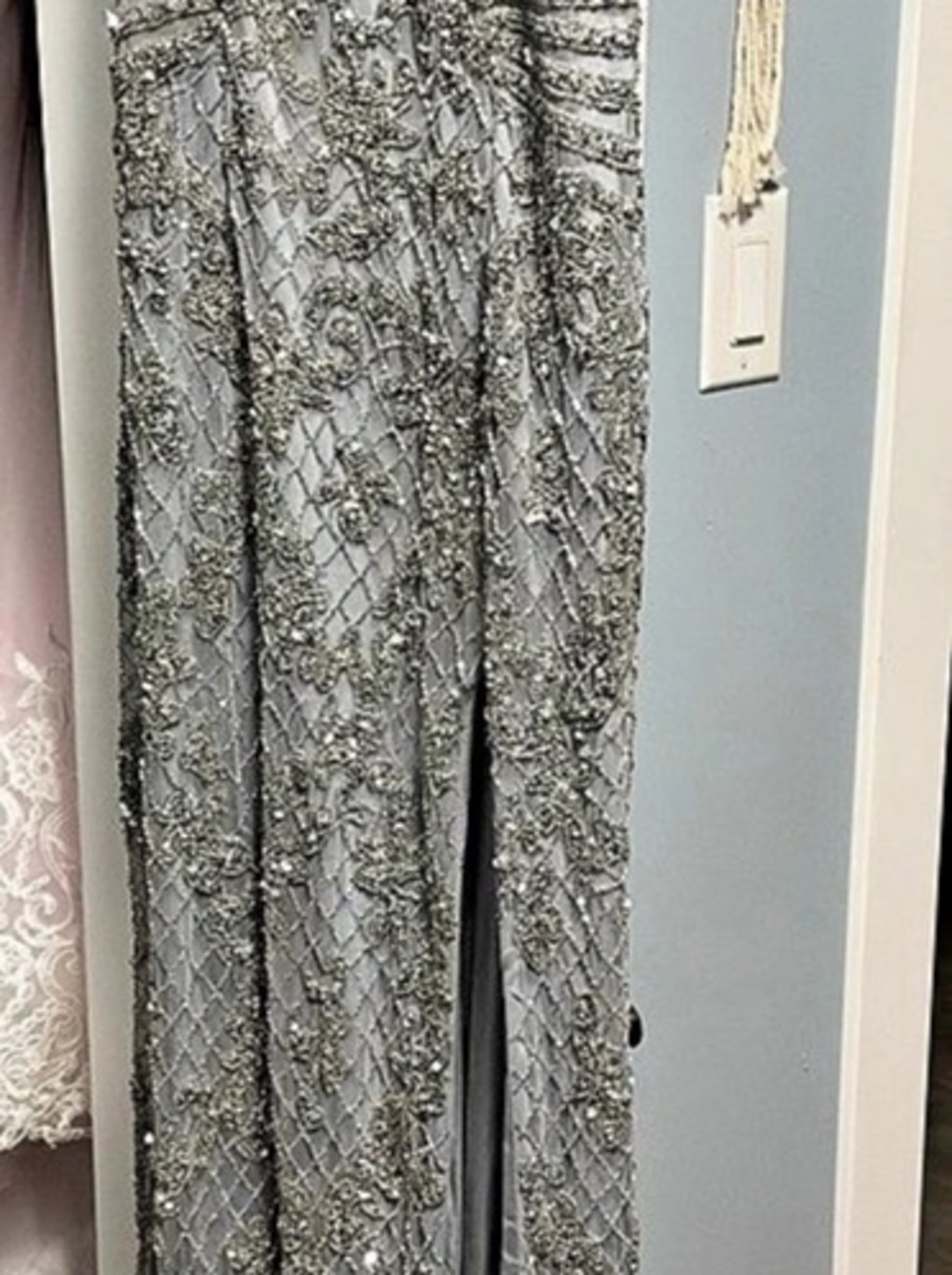 Silver Sequin Maxi Dress Like New